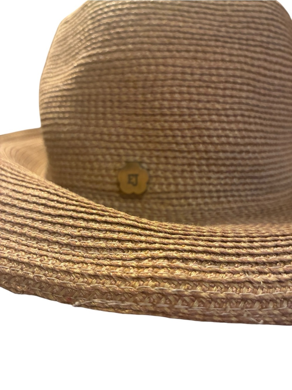 Eric Javits Wide Brim Straw Sun Hat in Tan - Picture 2 of 5
